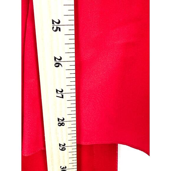 Lucie Brochard Top Womens S Red Silk French Designer Button Down Architectural - Picture 10 of 15